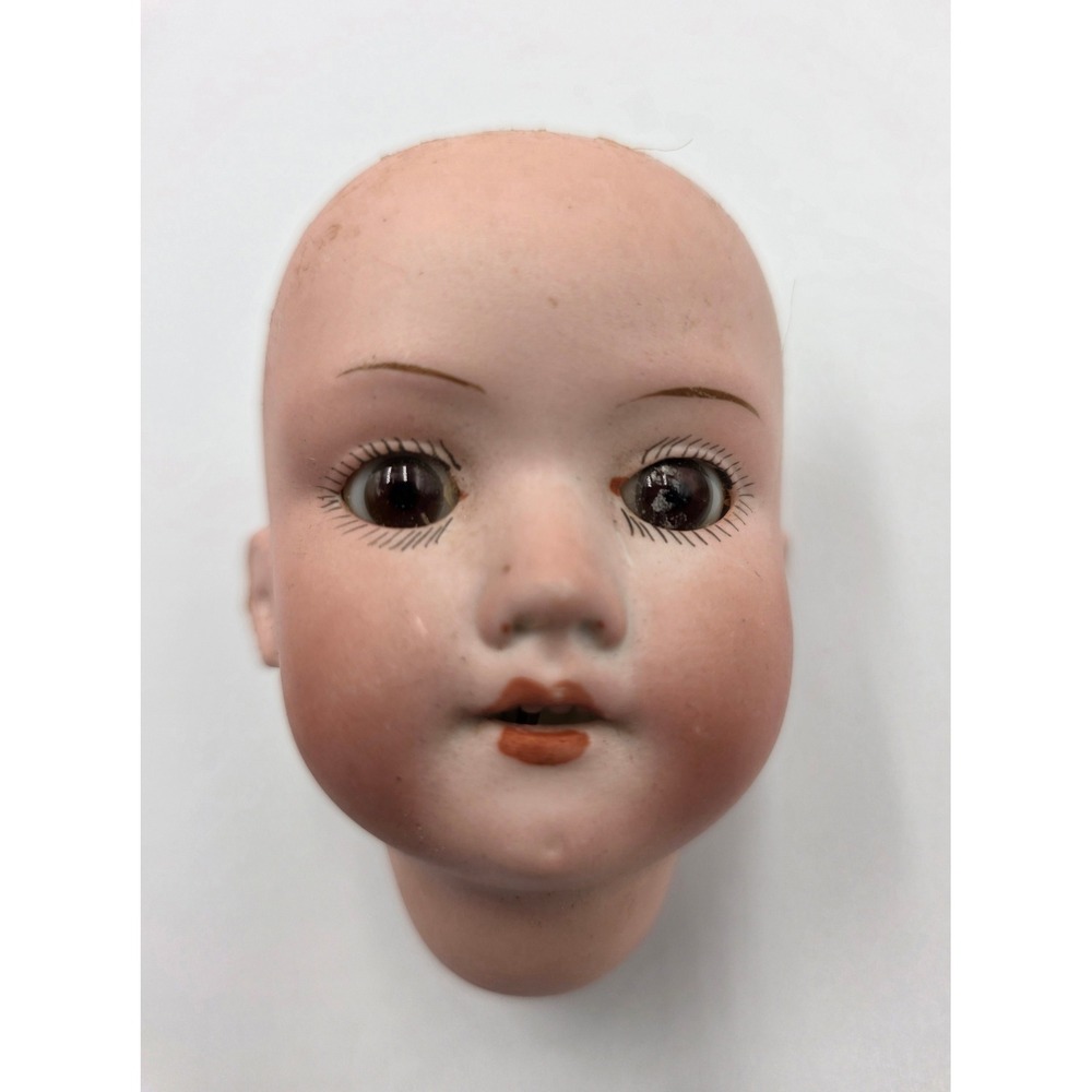 Antique Armand Marseille 390 A 3/0 M Bisque Doll Head Germany Brown Sleep Eyes